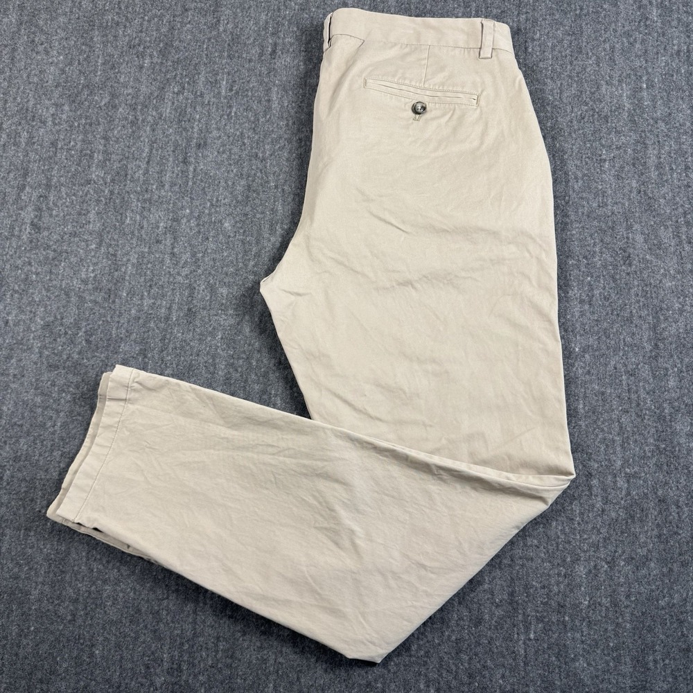 Vineyard Vines Breaker Pants Men 38x34 Khaki Stretch Cotton Chino Flat Front